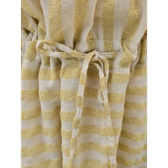 Revolve Sundress Alena High Low Off Shoulder Dress Yellow Stripe Pom Pom M/L - Picture 9 of 14